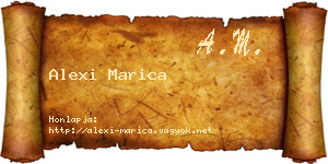 Alexi Marica névjegykártya